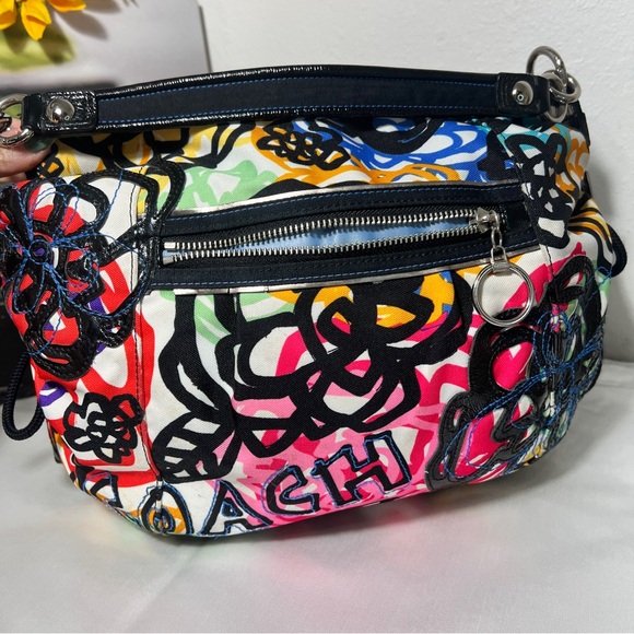 COACH Poppy Graphic Blossom Shoulder/Hand Bag - Picture 10 of 11